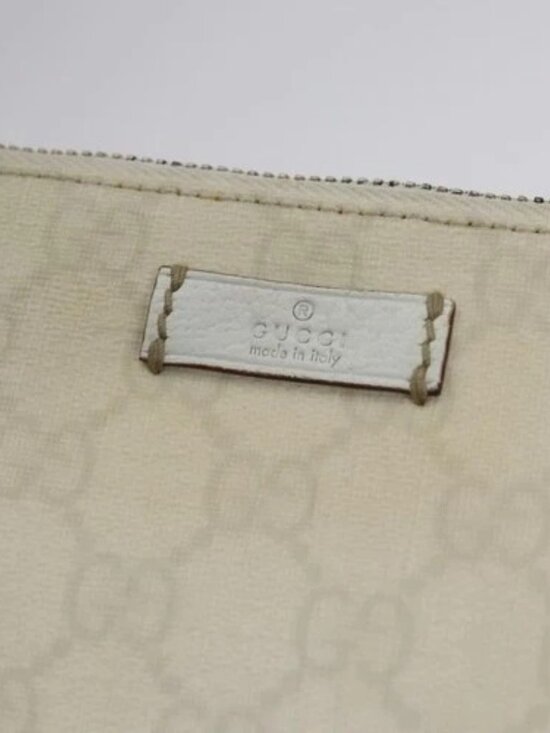 GUCCI GG Supreme Shoulder Bag PVC White Red gold 153244 Auth nb243 - Picture 12 of 16